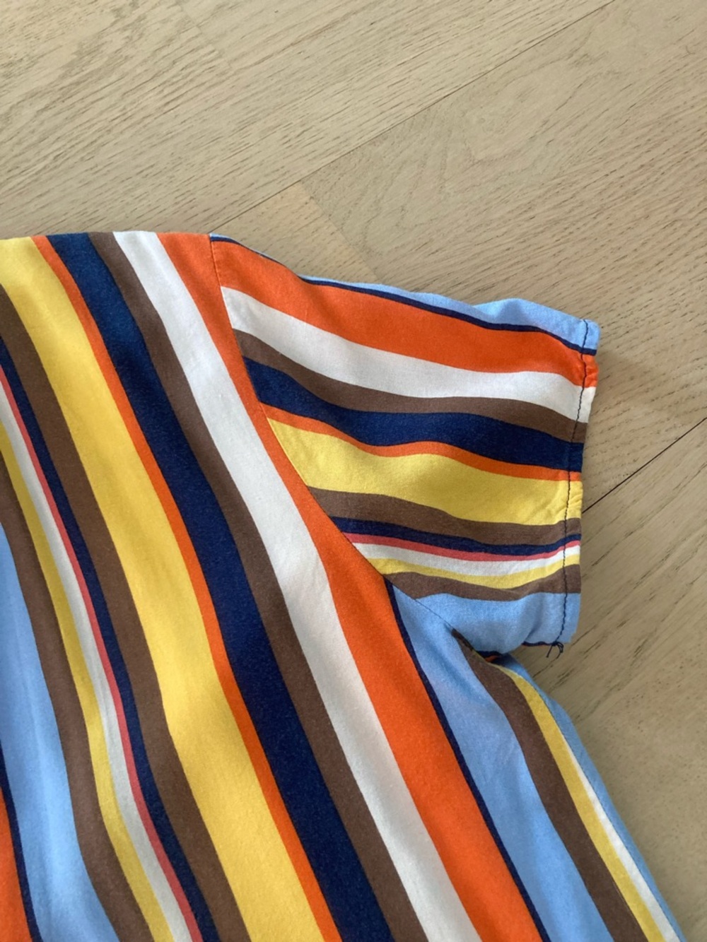 Striped Button-Up Short Sleeve Top - Picture 6 of 6